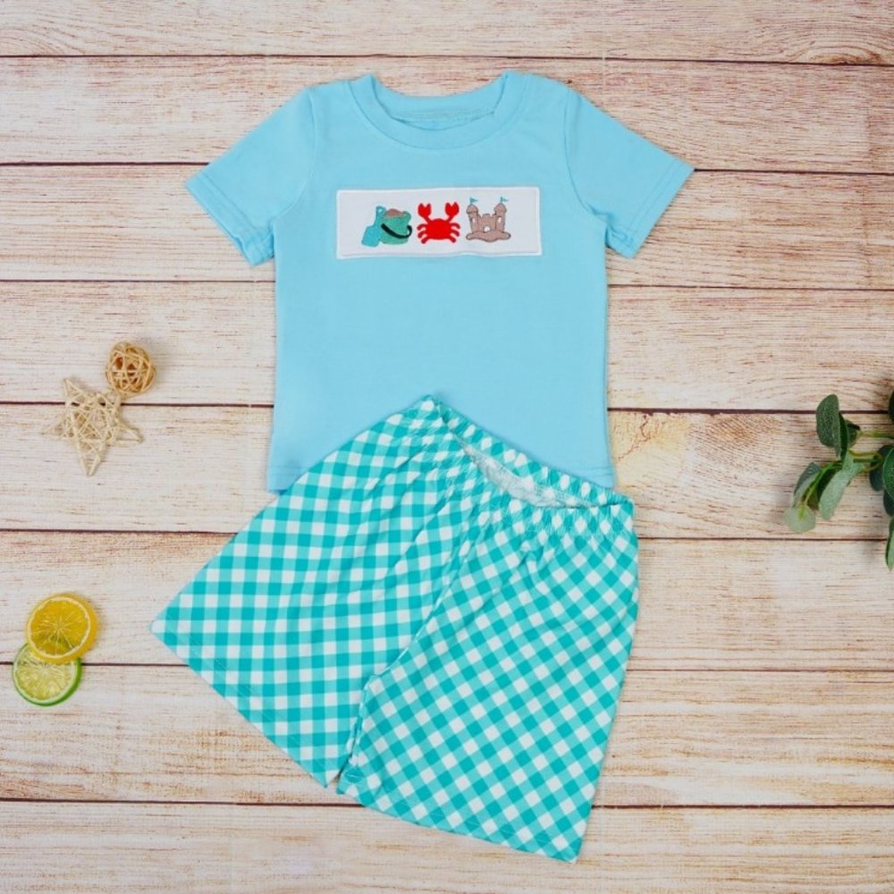 Boutique Ocean Sea Animals Boys Shorts Outfit Set